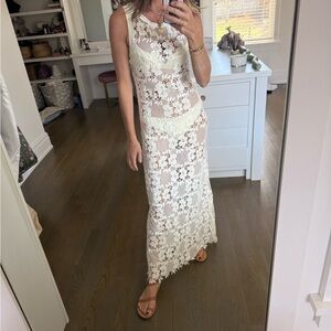 Melissa Odabash Ivory Crochet Lace Maxi Coverup